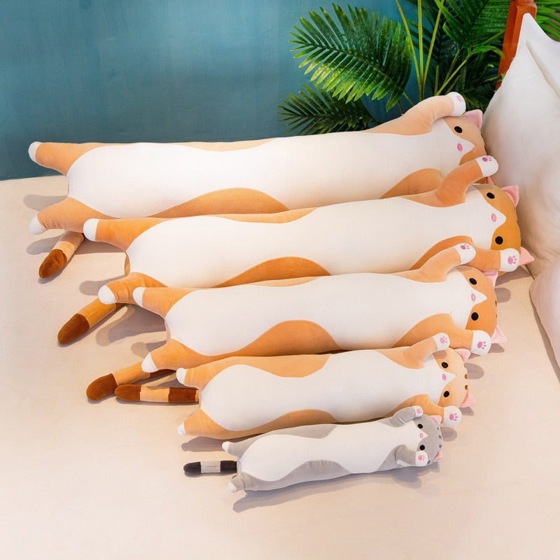 Long Cat Plush Body Pillow Sleeping Teddy Plushie Land