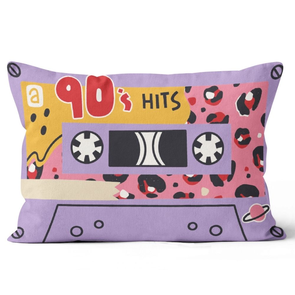 Lilac 90s Cassette Tape Plush Home Decor Cushion