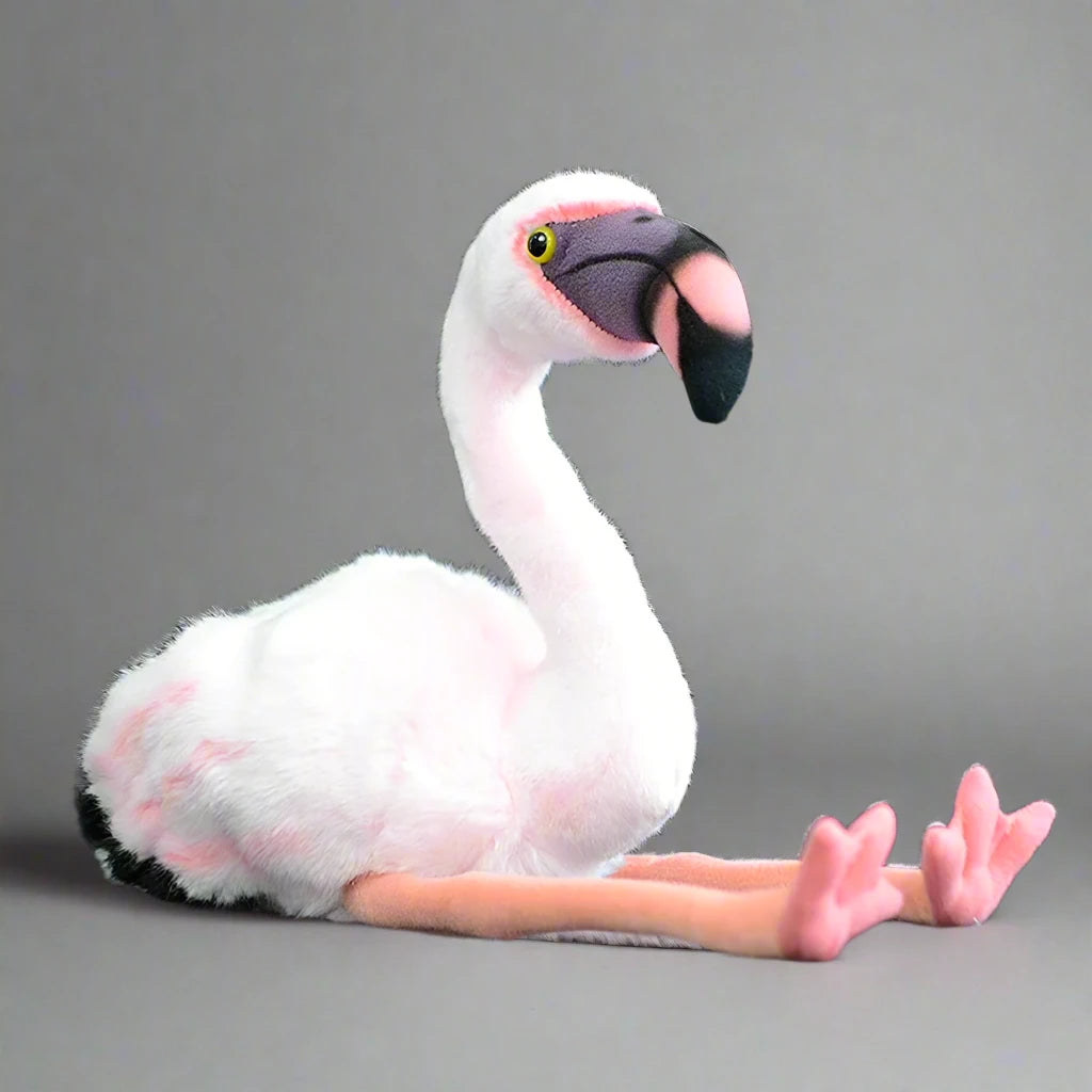 Realistic Pink Flamingo Plush Bird