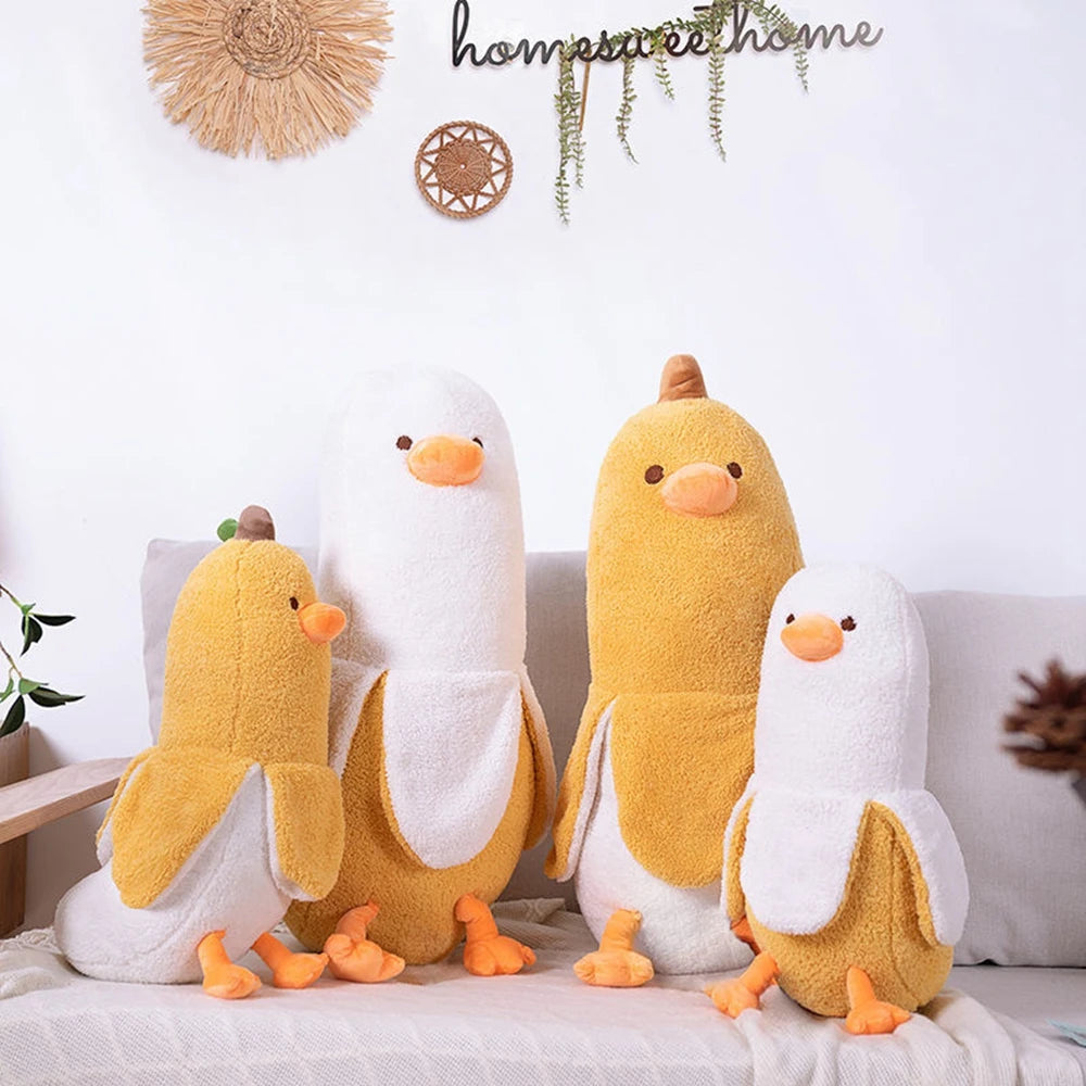 Yellow Peeled Banana Duck Plush Toy Teddy 50cm