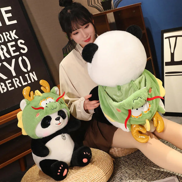 Kawaii Giant Teddy Bear Cosplay Panda Doll Creative Plush Toy Cartoon Zoo Animal Plushie Throw Pillow Birthday Gift Home Decor