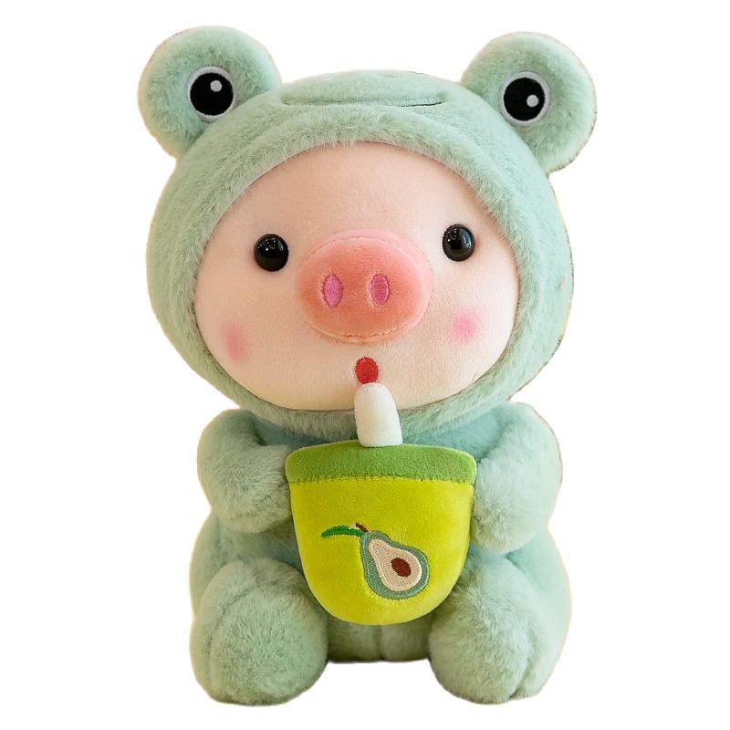 Frog Bunny Plush Toy Drinking Juice