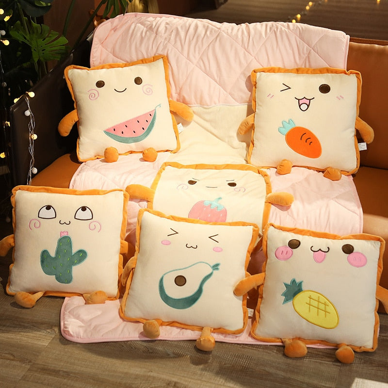 Plush Blanket Bread Pillow 2 in 1 Plushie Toy