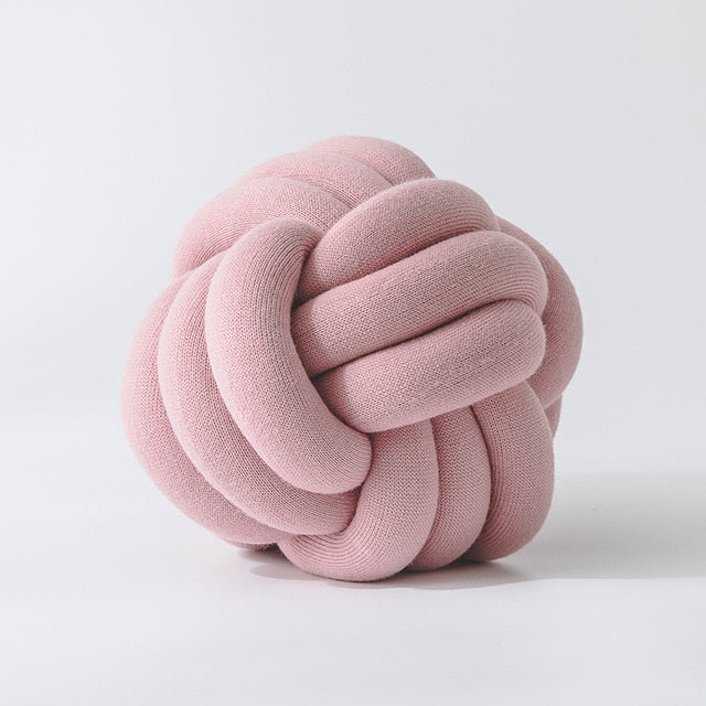 30cm Knit Knot Nordic Cushion Ball Pillow In Blue, Pink, Yellow