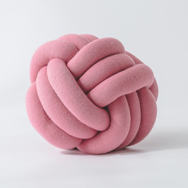 30cm Knit Knot Nordic Cushion Ball Pillow In Blue, Pink, Yellow