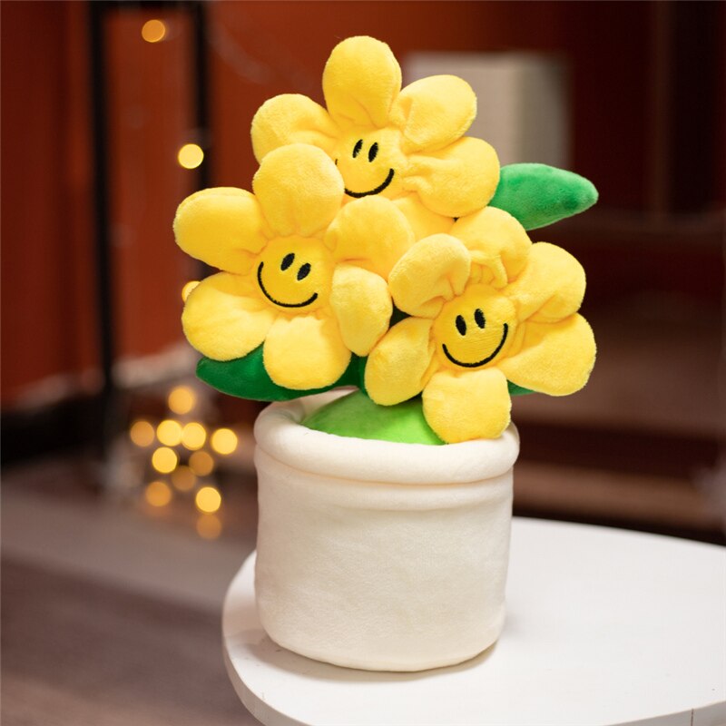 Flower Pot Smiley Face Plush Toy Teddy – Plushie Land