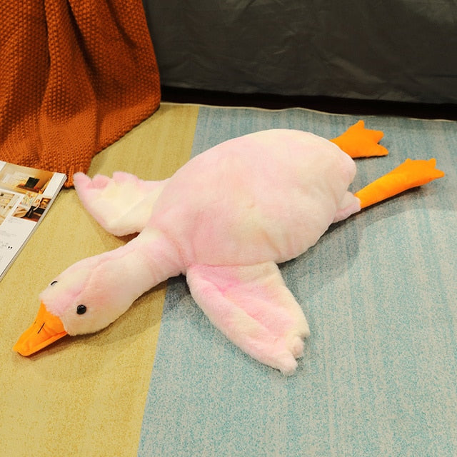 Juguete de ganso blanco de peluche gigante de 190cm, alas grandes realistas, almohada de masaje para abrazo de pato, cojín para novio para niña