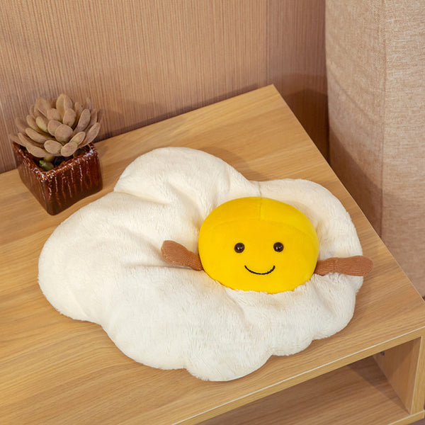 Juguete relleno de felpa de la almohada para dormir del huevo frito
